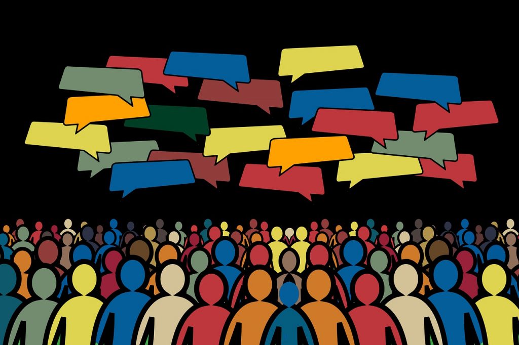 A massive crowd of noisy Internet users