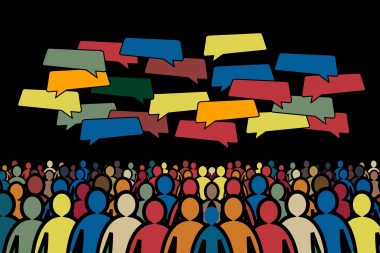 A massive crowd of noisy Internet users